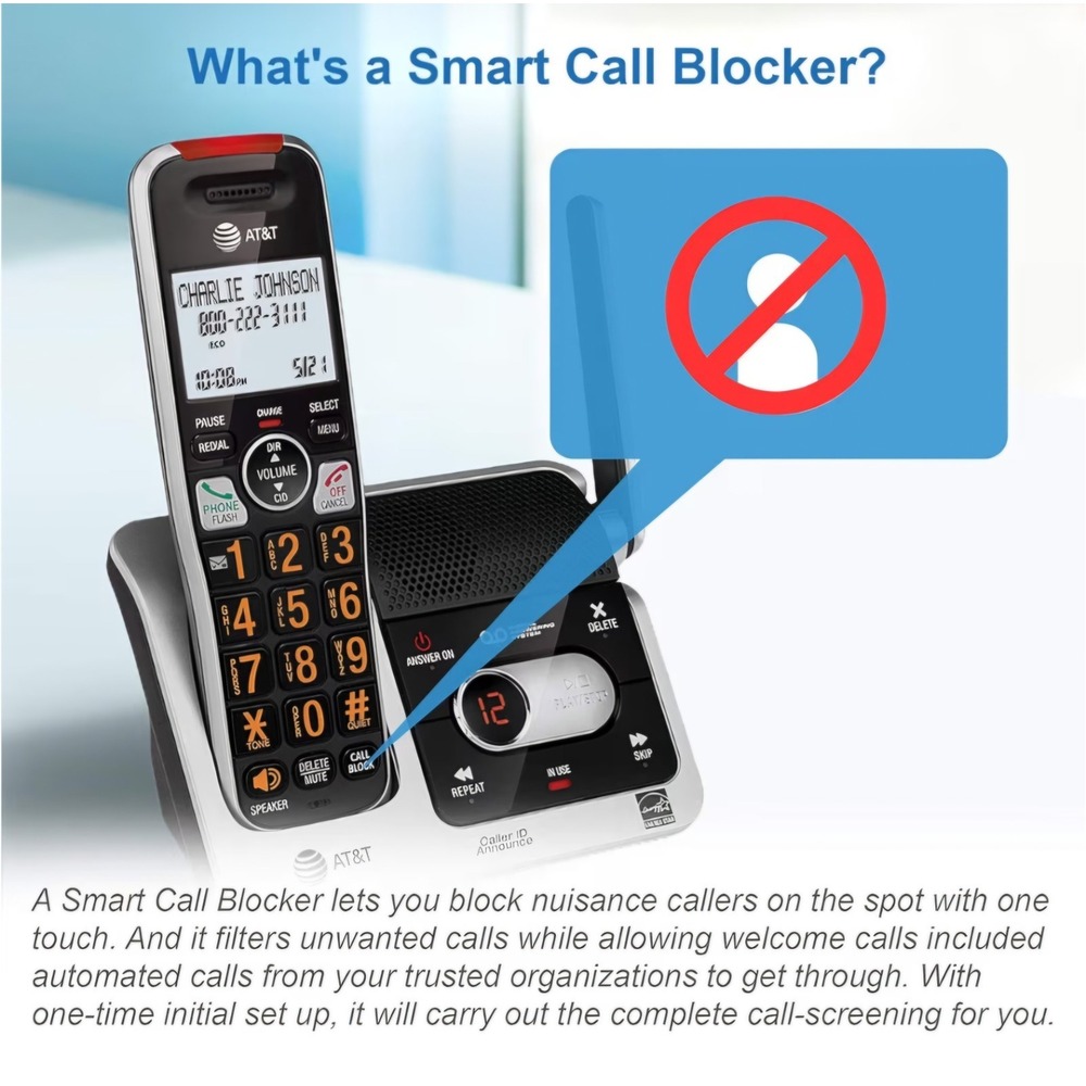 AT&T BL102-4 Cordless Phone Answering System Call Blocking Intercom 4 Handsets - Picture 2 of 16